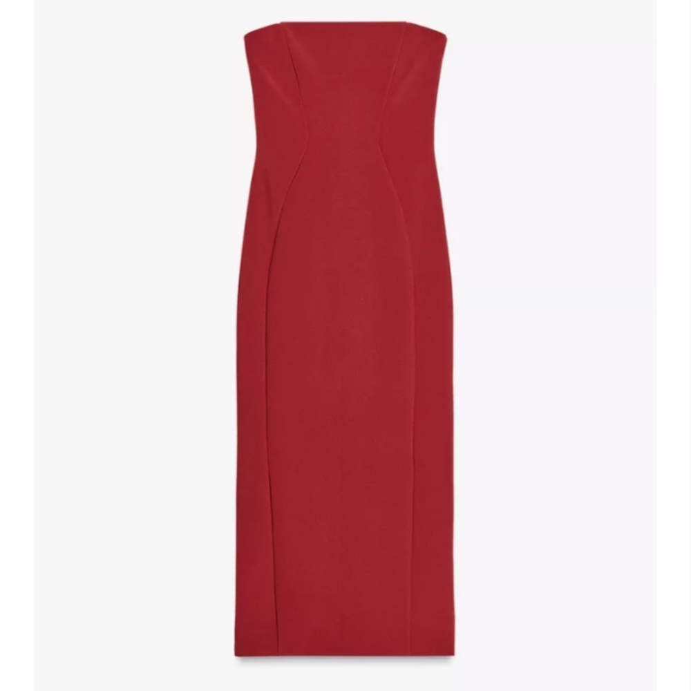 Zara Strapless Crepe Dress - Picture 5 of 7